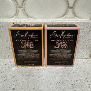 2-Shea Moisture African Black Soap Eczema Therapy Bar Soap 5oz **Chipped Bar